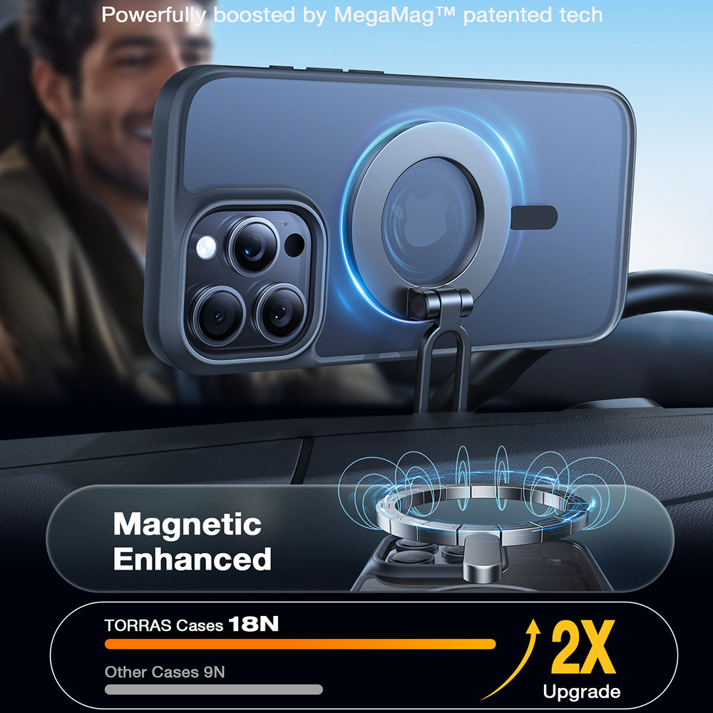 MagSafe hoes voor Apple iPhone 16 Pro Max, Torras, Guardian, Zwart