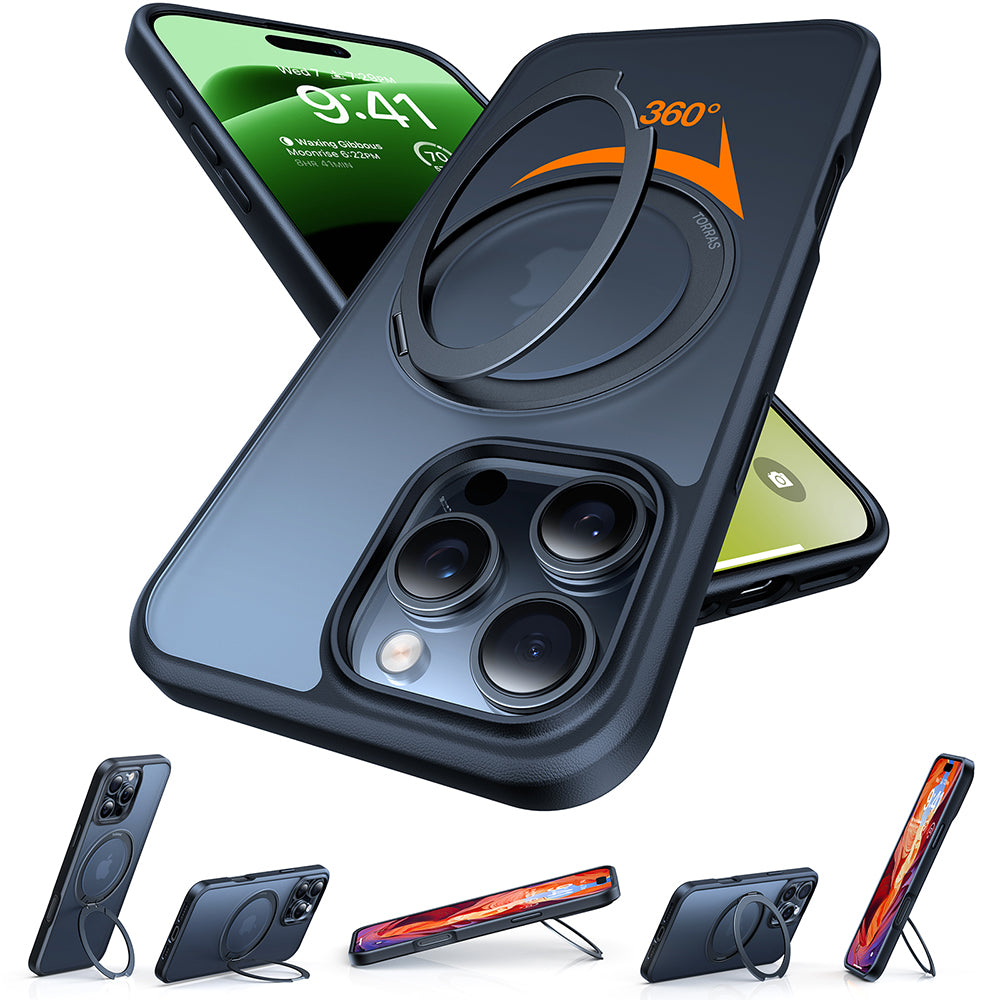 MagSafe hoes voor Apple iPhone 16 Pro Max, Torras, Ostand Pro, Zwart