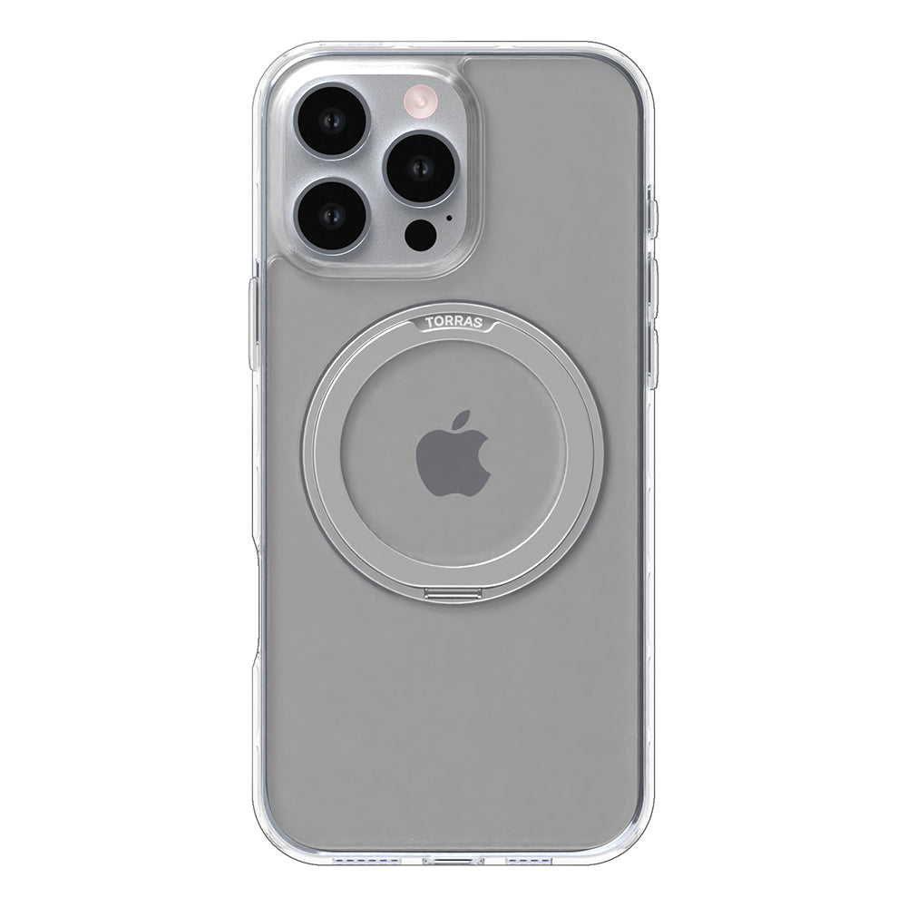 MagSafe hoesje voor Apple iPhone 16 Pro Max, Torras, Ostand Pro, Transparant
