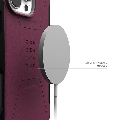 MagSafe Case for Apple iPhone 16 Pro Max, Urban Armor Gear, Civilian, Burgundy