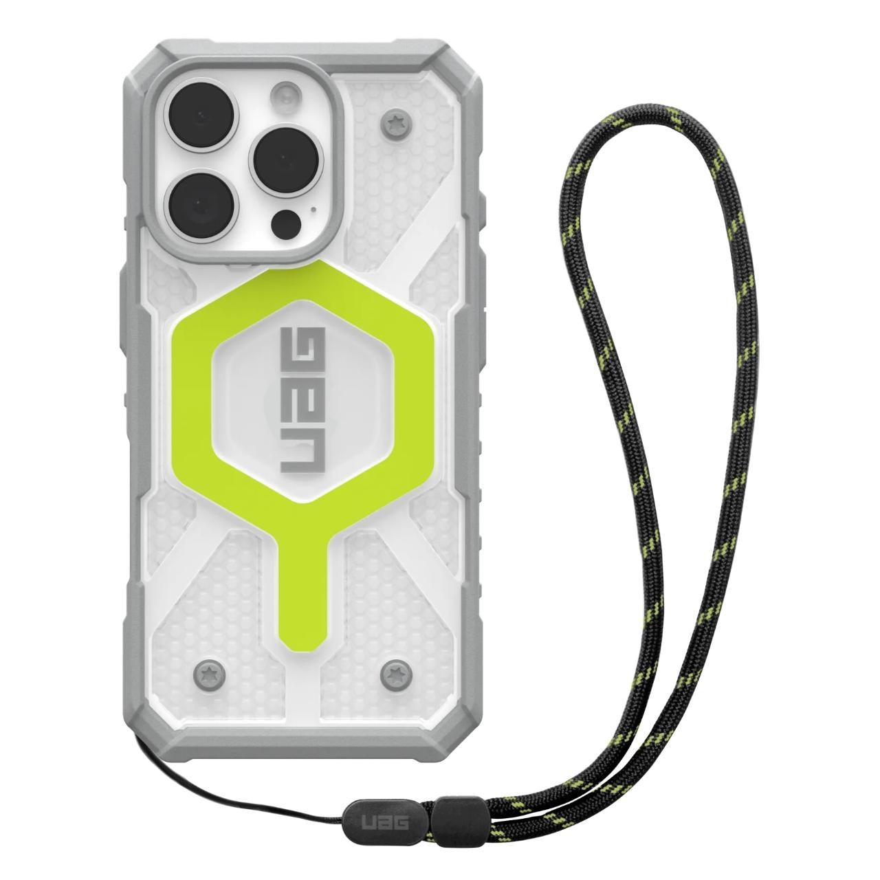 MagSafe Case for Apple iPhone 16 Pro Max, Urban Armor Gear, Pathfinder Clear with Lanyard, Green