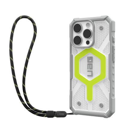 MagSafe Case for Apple iPhone 16 Pro Max, Urban Armor Gear, Pathfinder Clear with Lanyard, Green