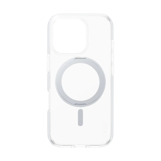 MagSafe hoesje voor Apple iPhone 16 Pro, PanzerGlass, Care Feature Kickstand, Zilver Transparant