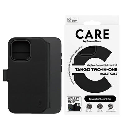 MagSafe hoes voor Apple iPhone 16 Pro, PanzerGlass, Care Feature Tango Two-in-One, Zwart