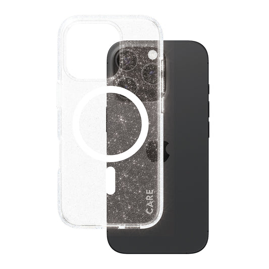 MagSafe hoes voor Apple iPhone 16 Pro, PanzerGlass, Care Urban Combat Star Lit, Transparant Wit