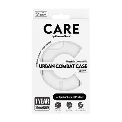 MagSafe hoesje voor Apple iPhone 16 Pro, PanzerGlass, Care Urban Combat, Transparant Wit