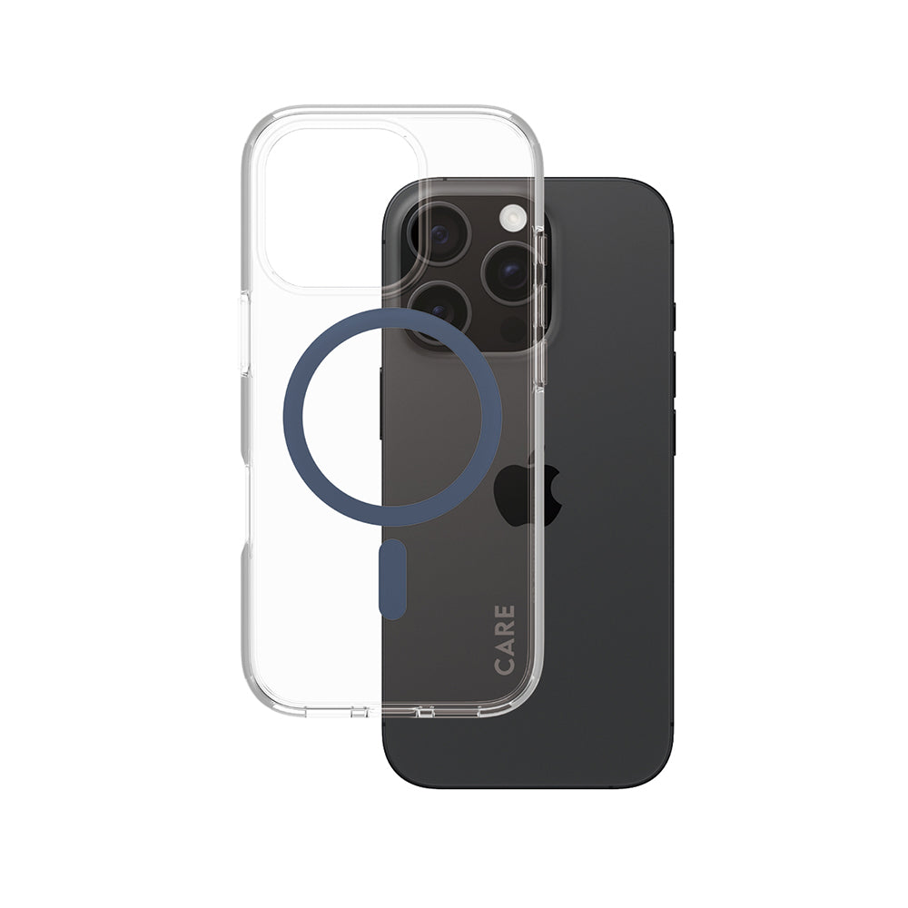MagSafe hoesje voor Apple iPhone 16 Pro, PanzerGlass, Care Urban Combat, Transparant Blauw