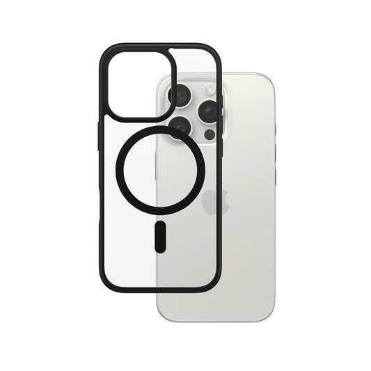 MagSafe hoes voor Apple iPhone 16 Pro, PanzerGlass, Frame, Zwart Transparant