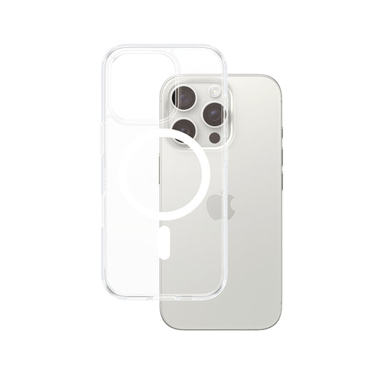 MagSafe hoes voor Apple iPhone 16 Pro, PanzerGlass, HardCase, Wit Transparant