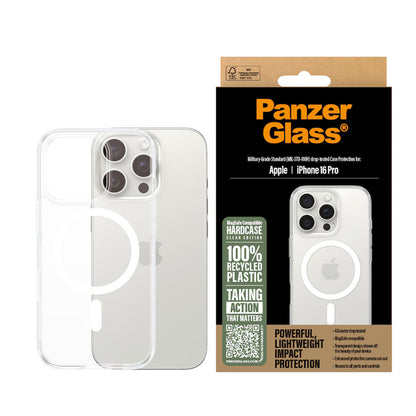 MagSafe hoes voor Apple iPhone 16 Pro, PanzerGlass, HardCase, Wit Transparant