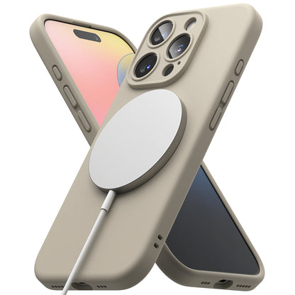 MagSafe Case for Apple iPhone 16 Pro, Ringke, Silicone, Cream