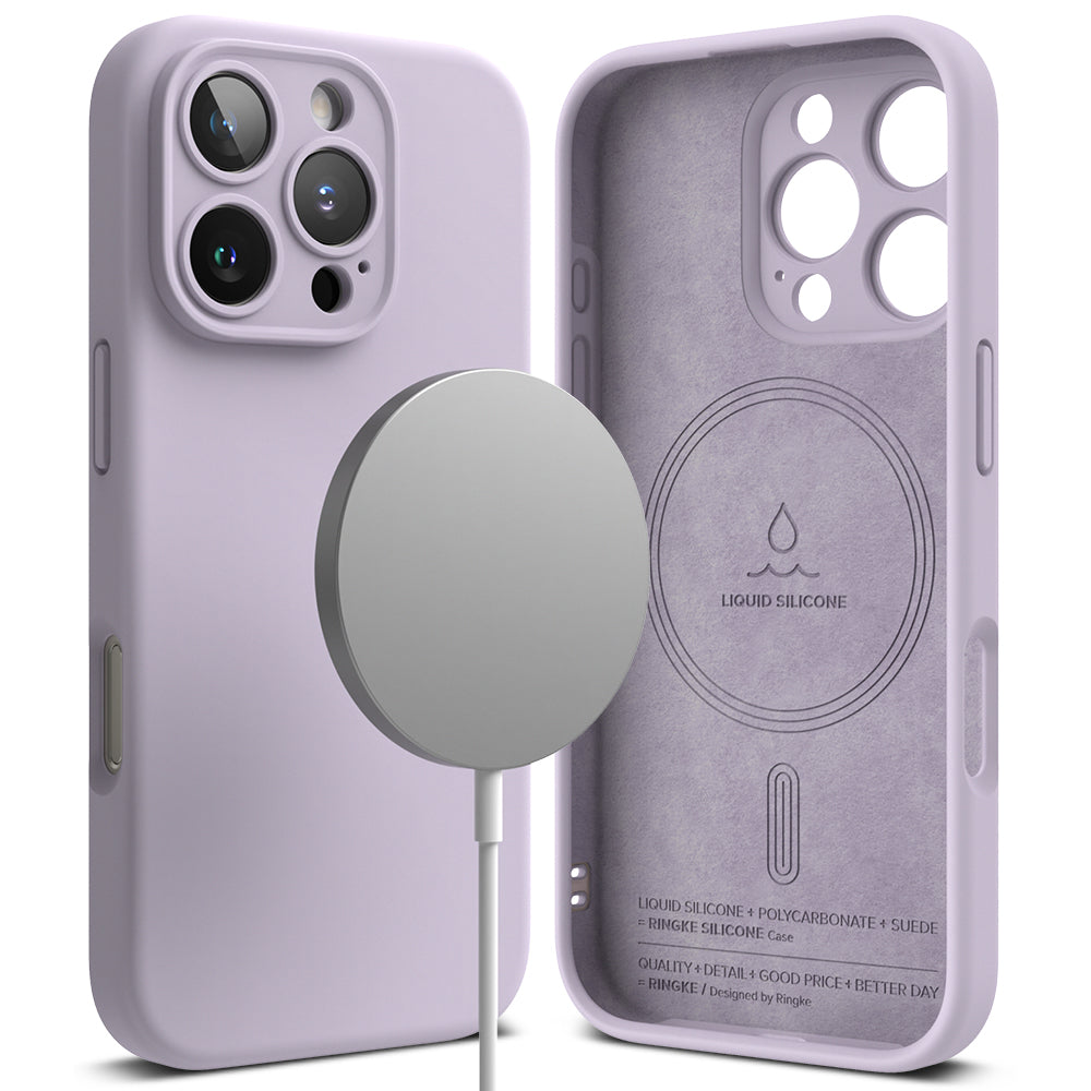 MagSafe-hoesje voor Apple iPhone 16 Pro, Ringke, Siliconen, Paars