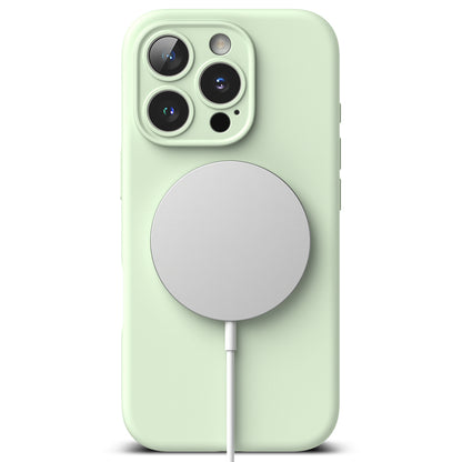 MagSafe-hoesje voor Apple iPhone 16 Pro, Ringke, Siliconen, Lichtgroen