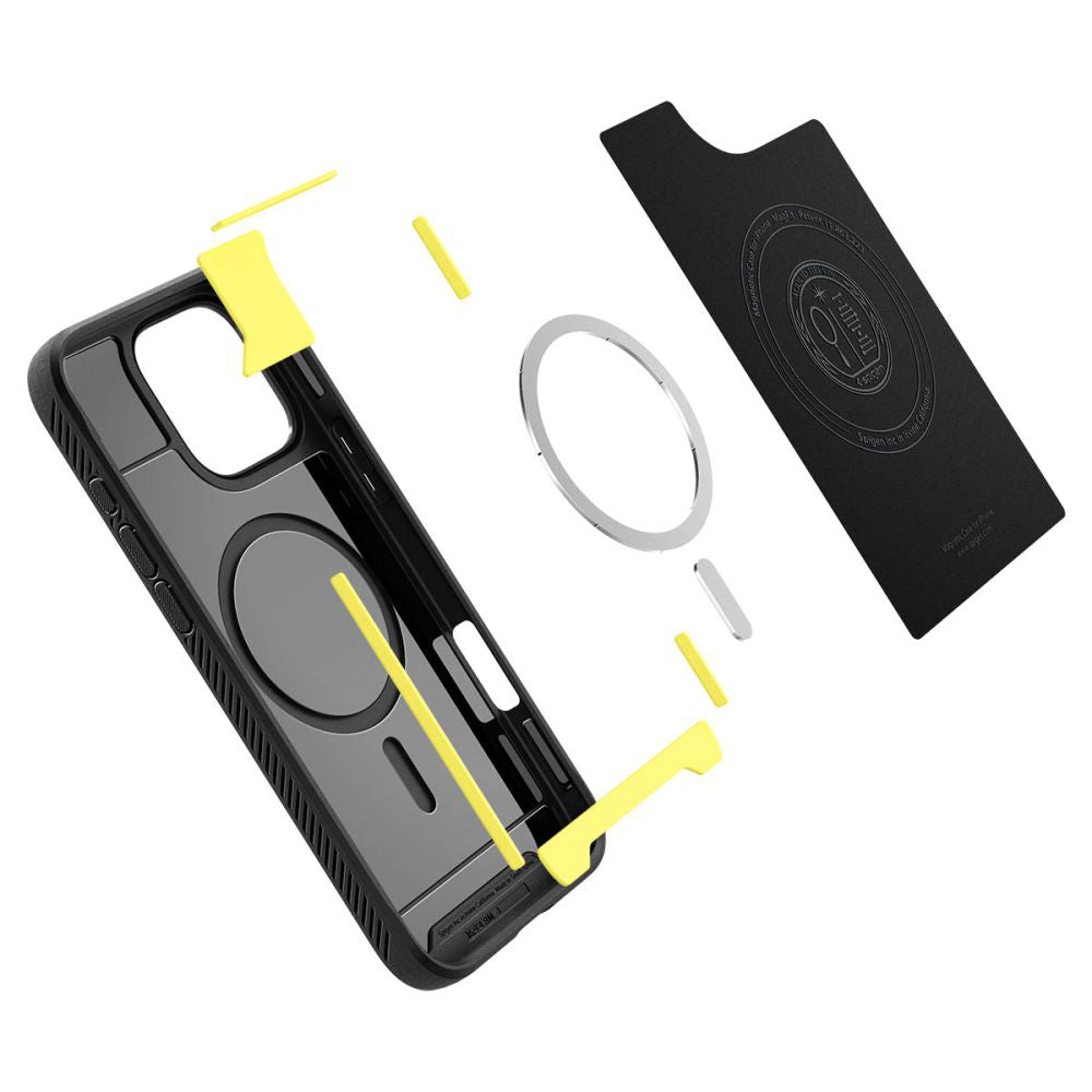 MagSafe hoes voor Apple iPhone 16 Pro, Spigen, Rugged Armor, Matzwart ACS08115