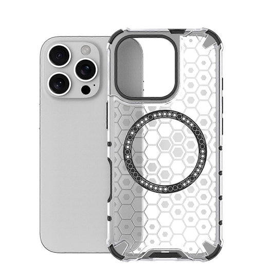 MagSafe-hoes voor Apple iPhone 16 Pro, Techsuit, HoneyComb Shield, Wit