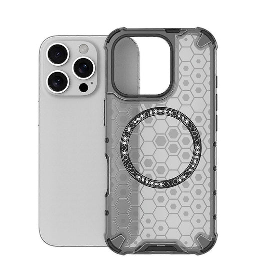 MagSafe-hoes voor Apple iPhone 16 Pro, Techsuit, HoneyComb Shield, Zwart