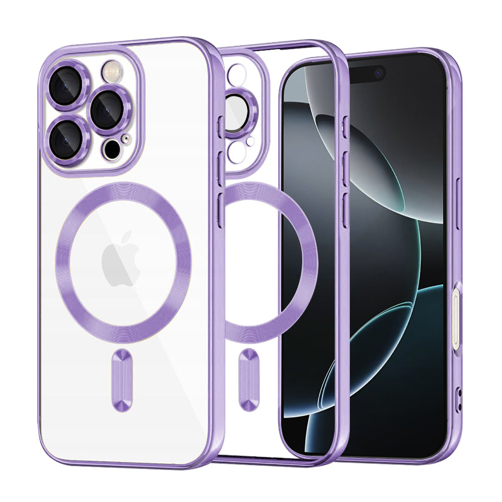MagSafe-hoesje voor Apple iPhone 16 Pro, Techsuit, Luxury Crystal, Lichtpaars
