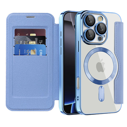 MagSafe-hoes voor Apple iPhone 16 Pro, Techsuit, SmartMag Book, Blauw