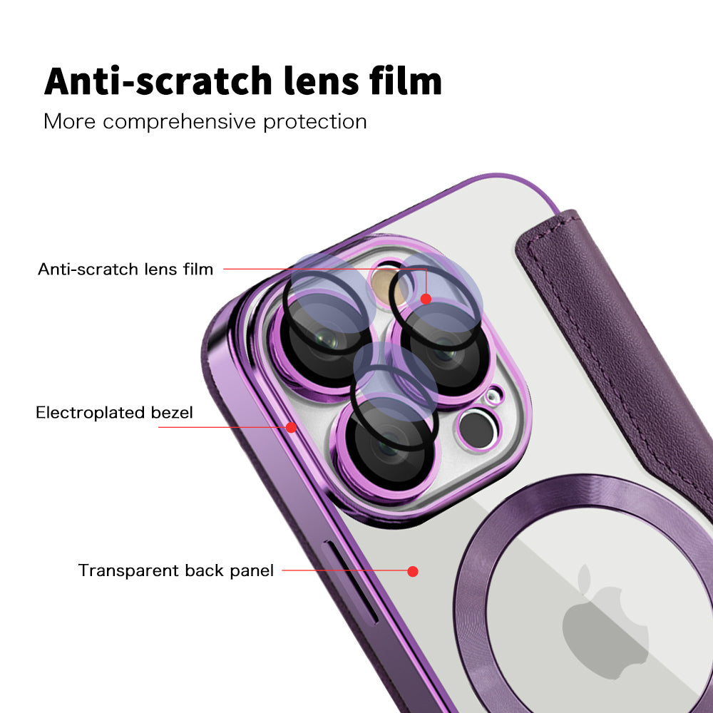 MagSafe-hoes voor Apple iPhone 16 Pro, Techsuit, SmartMag Book, Paars