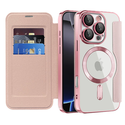MagSafe-hoes voor Apple iPhone 16 Pro, Techsuit, SmartMag Book, Roze