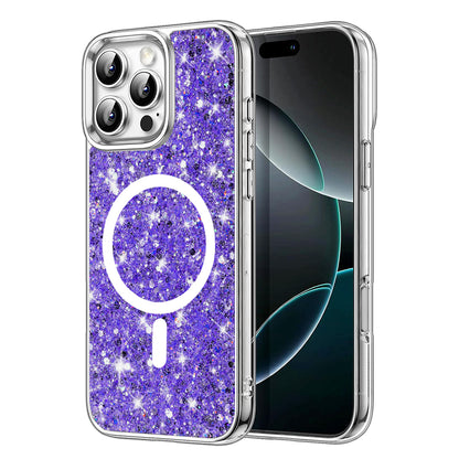 MagSafe-hoesje voor Apple iPhone 16 Pro, Techsuit, Sparkly Glitter, Paars