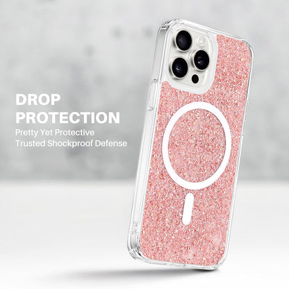 MagSafe-hoesje voor Apple iPhone 16 Pro, Techsuit, Sparkly Glitter, Paars
