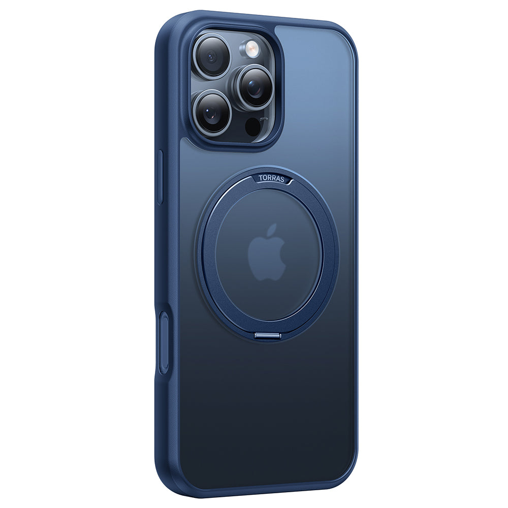 MagSafe hoes voor Apple iPhone 16 Pro, Torras, Ostand Pro, Marineblauw