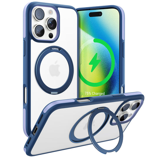 MagSafe hoesje voor Apple iPhone 16 Pro, Torras, Ostand R Fusion, Marineblauw