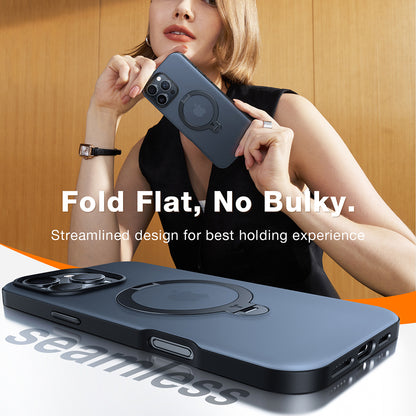 MagSafe hoesje voor Apple iPhone 16 Pro, Torras, Ostand Spin, Transparant