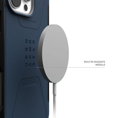 MagSafe Case for Apple iPhone 16 Pro, Urban Armor Gear, Civilian, Navy Blue