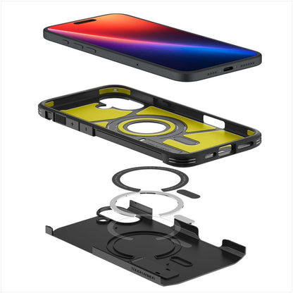 MagSafe-hoesje voor Apple iPhone 16, Spigen, Tough Armor, Zwart ACS08216