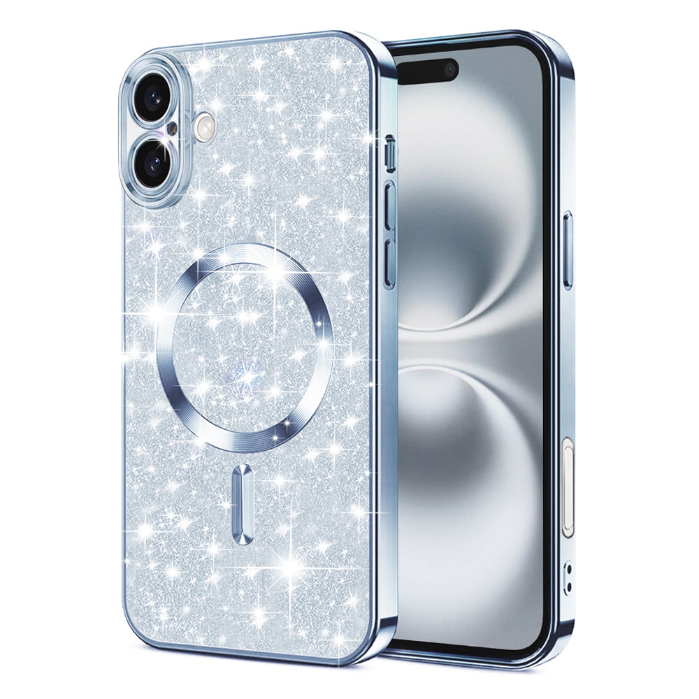 MagSafe-hoesje voor Apple iPhone 16, Techsuit, Luxury Glitter, Bleu