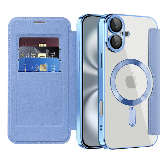 MagSafe-hoes voor Apple iPhone 16, Techsuit, SmartMag Book, Blauw