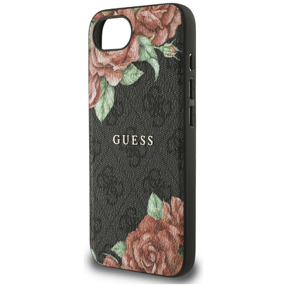 MagSafe hoesje voor Apple iPhone 16e, Guess, 4G Flowers Print, Zwart