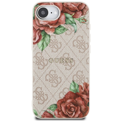 MagSafe hoesje voor Apple iPhone 16e, Guess, 4G Flowers Print, Roze