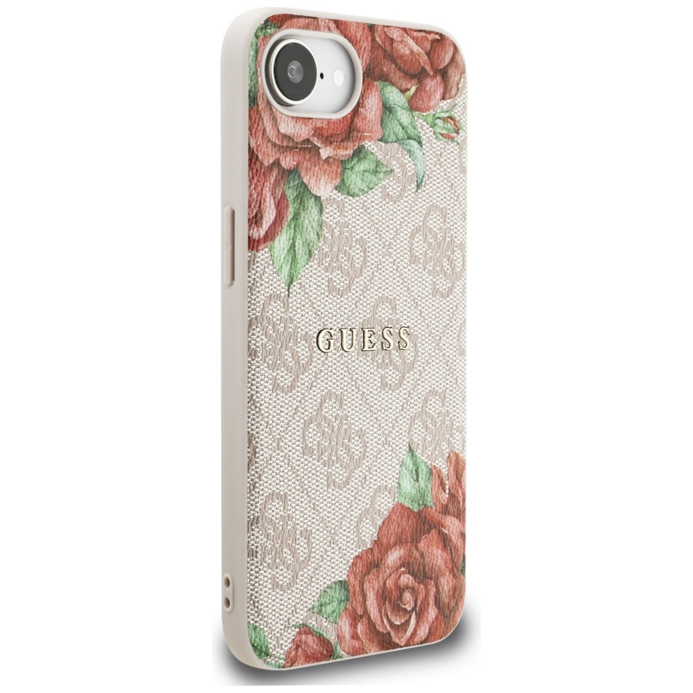 MagSafe hoesje voor Apple iPhone 16e, Guess, 4G Flowers Print, Roze