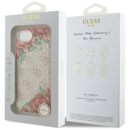 MagSafe hoesje voor Apple iPhone 16e, Guess, 4G Flowers Print, Roze