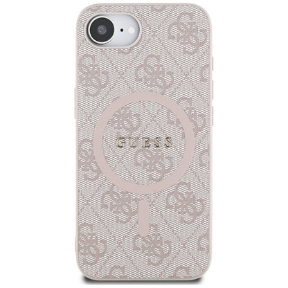 MagSafe hoesje voor Apple iPhone 16e, Guess, 4G Ring Classic Logo, Roze