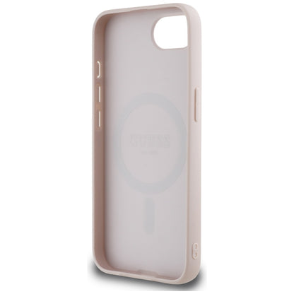MagSafe hoesje voor Apple iPhone 16e, Guess, 4G Ring Classic Logo, Roze