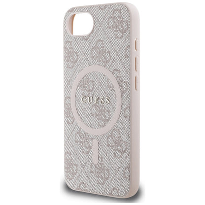 MagSafe hoesje voor Apple iPhone 16e, Guess, 4G Ring Classic Logo, Roze