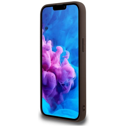 MagSafe hoesje voor Apple iPhone 16e, Guess, 4G Ring Triangle Logo, Bruin