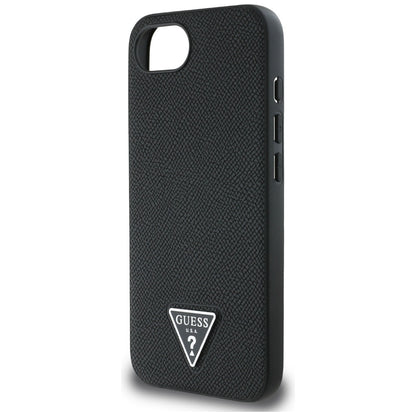 MagSafe hoes voor Apple iPhone 16e, Guess, Grained Triangle Logo, Zwart