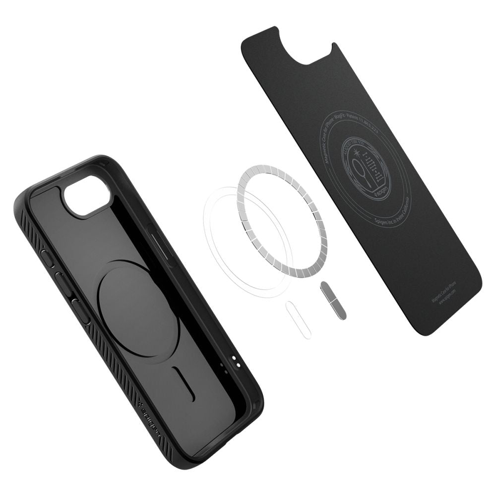 MagSafe-hoesje voor Apple iPhone 17e / 16e, Spigen, Liquid Air, Mat Zwart ACS09151