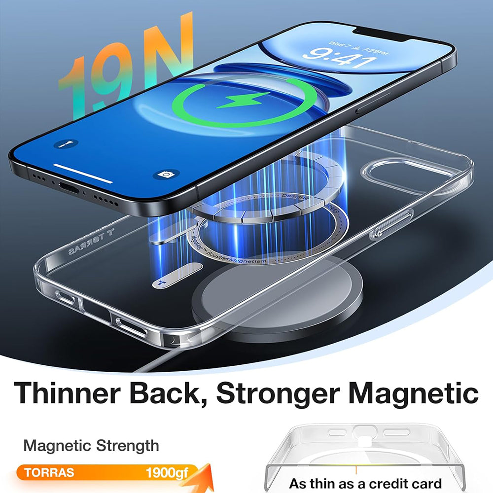MagSafe hoes voor Apple iPhone 17e / 16e, Torras, OriginFit, Transparant