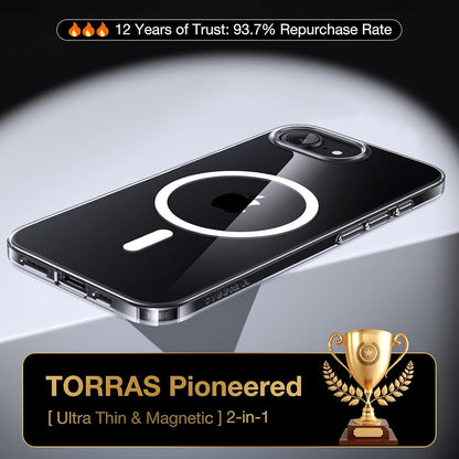 MagSafe hoes voor Apple iPhone 17e / 16e, Torras, OriginFit, Transparant