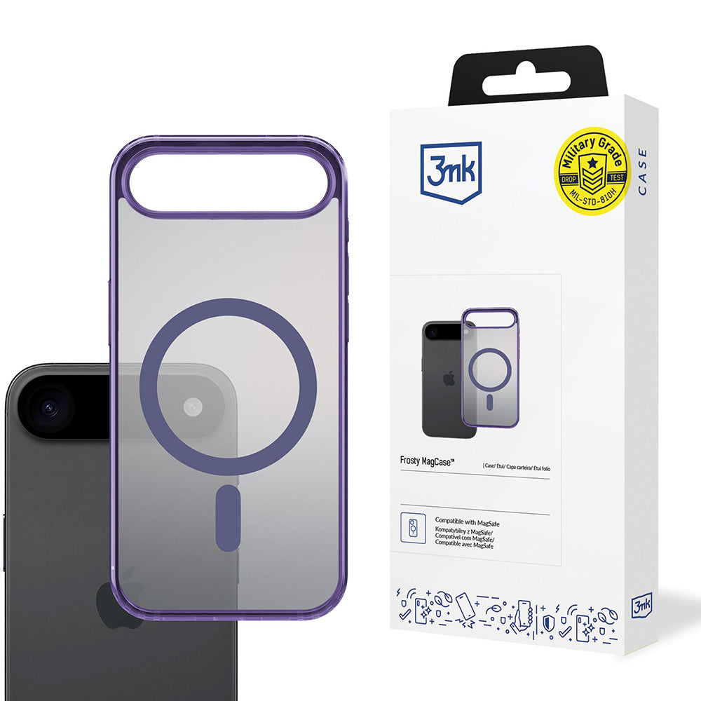 MagSafe hoes voor Apple iPhone 17 Air, 3MK, Frosty MagCase, Paars