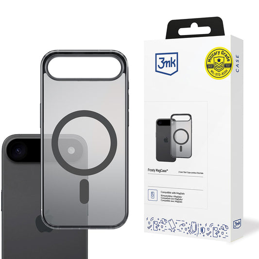 MagSafe hoes voor Apple iPhone 17 Air, 3MK, Frosty MagCase, Zwart