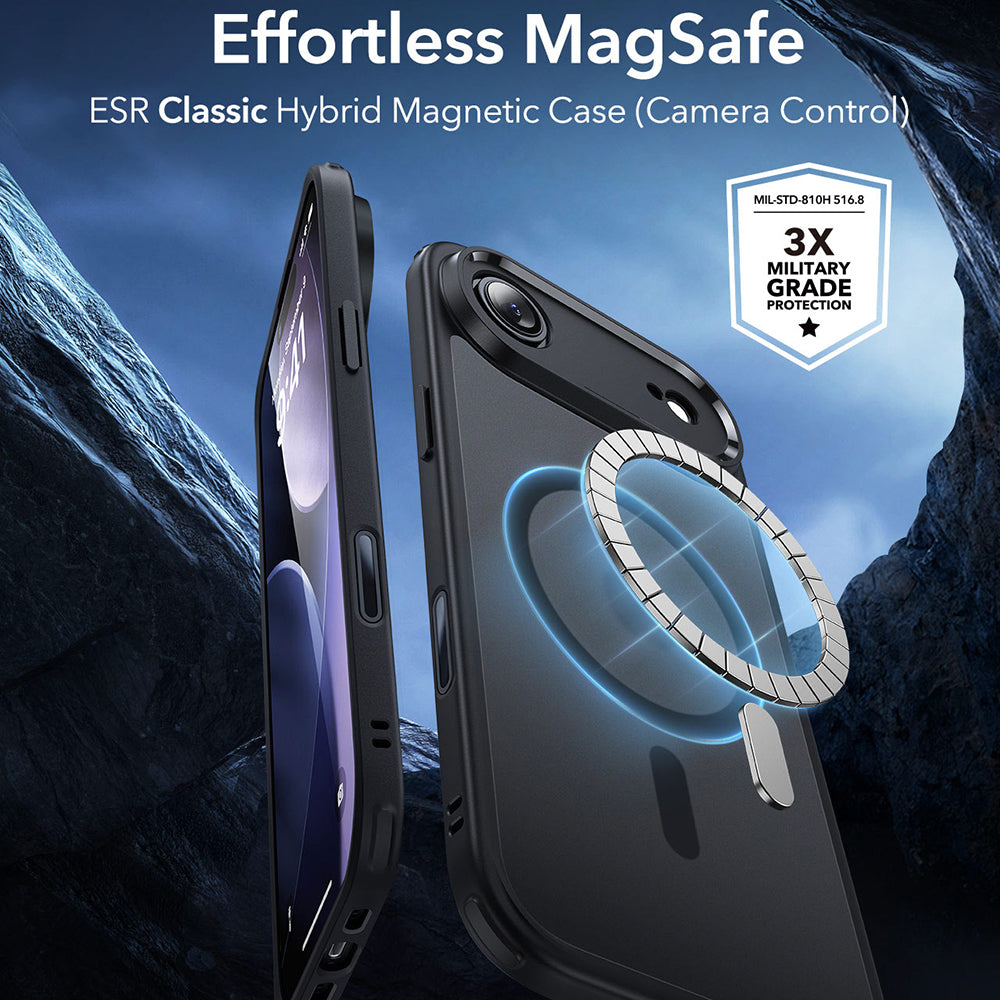 MagSafe hoes voor Apple iPhone 17 Air, ESR, Classic Hybrid, Satijnzwart