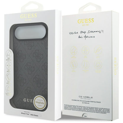 MagSafe hoesje voor Apple iPhone 17 Air, Guess, 4G Charm Cradle, Zwart
