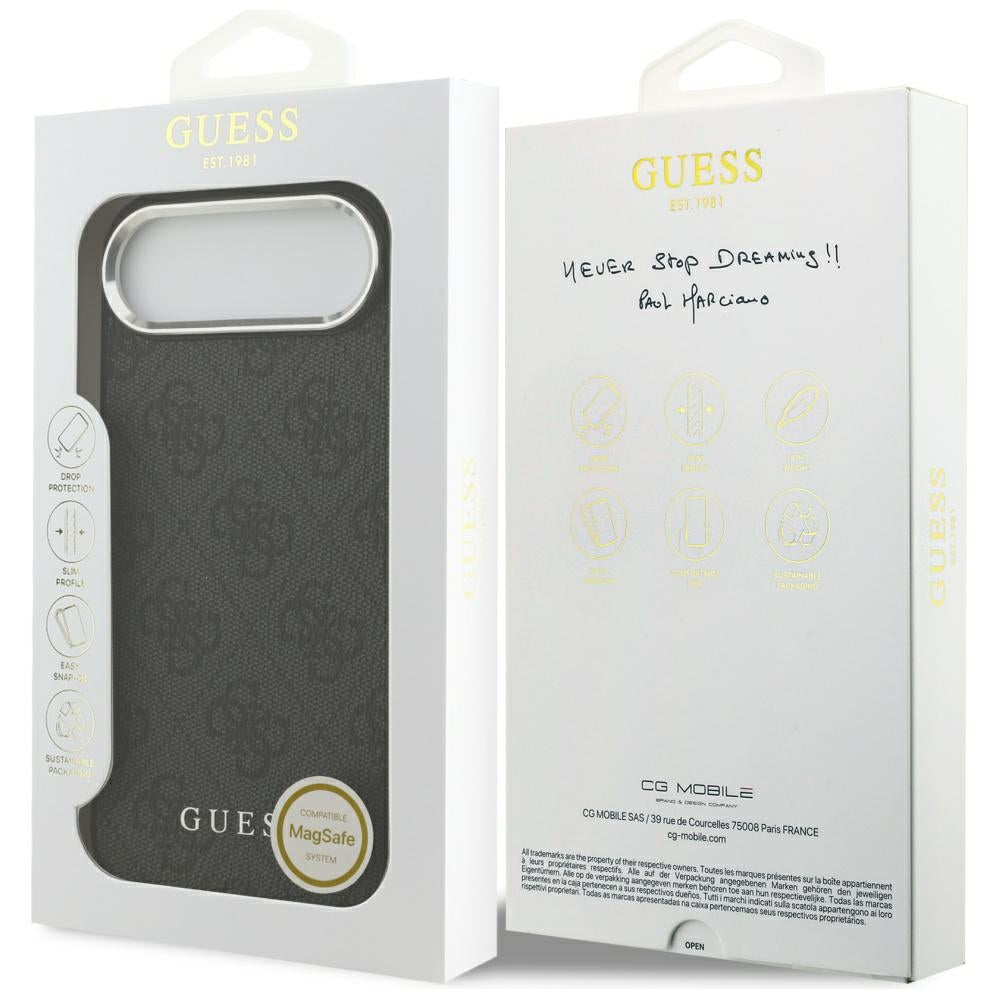 MagSafe hoesje voor Apple iPhone 17 Air, Guess, 4G Classic Logo, Zwart